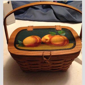 Longaberger Basket 1988 with Painted Lid